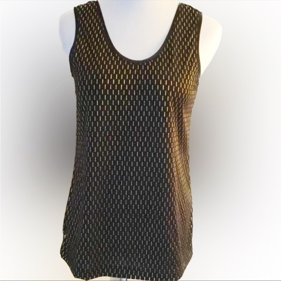 Banana‎ Republic black and gold textured tank top - Picture 1 of 9